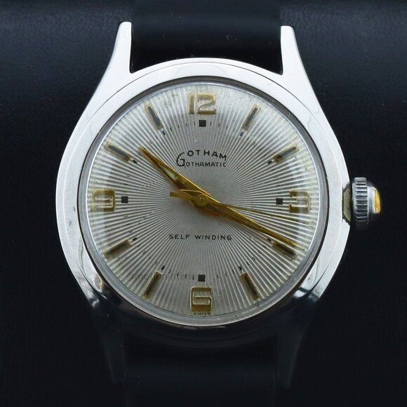 Gotham Gothamtic Vintage 31.5mm Circa 1950s, Silver Radial Dial ,Stainless Steel - Picture 4 of 13